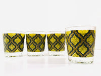 Load image into Gallery viewer, Starlyte Mid-Century Black and Avocado Moroccan Style Glasses (Set of 4)

