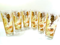 Load image into Gallery viewer, Bartlett Collins Mid-Century Under the Sea 22-Karat Gold Collins Glasses (Set of 6)
