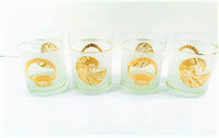 Load image into Gallery viewer, Culver Signed Mid-Century Golden Seashells Double Old Fashion Glasses (Set of 4)
