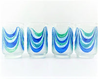 Load image into Gallery viewer, Libbey Mid-Century Green and Blue Swag Glasses (Set of 4)
