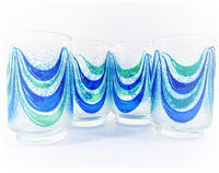 Load image into Gallery viewer, Libbey Mid-Century Green and Blue Swag Glasses (Set of 4)
