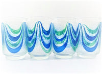 Load image into Gallery viewer, Libbey Mid-Century Green and Blue Swag Glasses (Set of 4)
