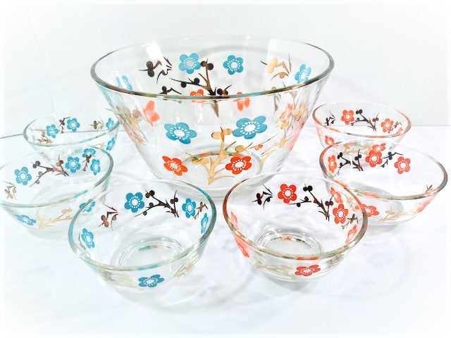 Retro Flower Power 7-Piece Salad Set