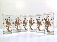 Load image into Gallery viewer, Vintage Golden Partridge In A Pear Tree Glasses (Set of 6)
