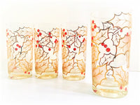 Load image into Gallery viewer, Culver Signed Mid-Century Frosted Holly Highball Glasses (Set of 4)
