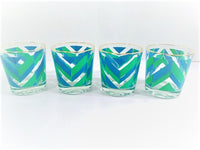 Load image into Gallery viewer, Retro Blue and Green Arrow Glasses (Set of 4)

