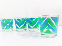 Load image into Gallery viewer, Retro Blue and Green Arrow Glasses (Set of 4)
