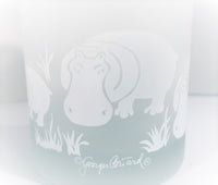 Load image into Gallery viewer, Georges Briard Signed Mid-Century Frosted Hippopotamus Double Old Fashion Glasses (Set of 2)

