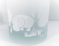 Load image into Gallery viewer, Georges Briard Signed Mid-Century Frosted Hippopotamus Double Old Fashion Glasses (Set of 2)
