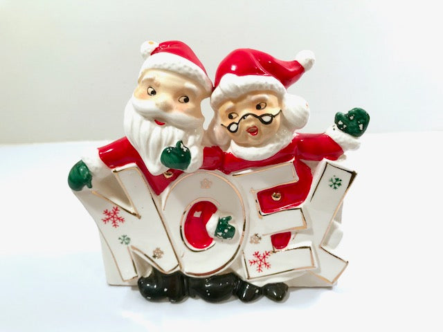 Vintage Dickson Mr. and Mrs. Claus Noel Planter