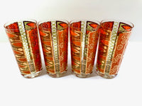 Load image into Gallery viewer, Georges Briard Signed Mid-Century Orange and Green Deco Highball Glasses (Set of 4)
