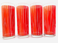 Load image into Gallery viewer, Retro Red and Orange Striped Tall Collins Glasses (Set of 4)
