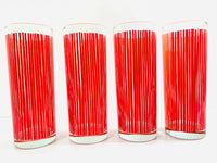 Load image into Gallery viewer, Retro Red and Orange Striped Tall Collins Glasses (Set of 4)
