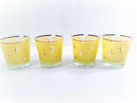 Load image into Gallery viewer, Bartlett Collins Mid-Century Yellow Atomic North Star Old Fashion Glasses (Set of 4)
