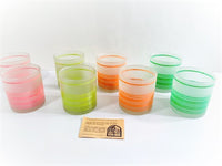 Load image into Gallery viewer, Libbey Mid-Century Frosted Retro Stripe Glasses (Set of 8)
