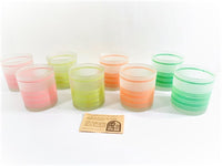Load image into Gallery viewer, Libbey Mid-Century Frosted Retro Stripe Glasses (Set of 8)
