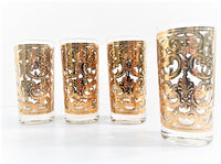 Load image into Gallery viewer, Georges Briard Signed 22-Karat Gold Spanish Scroll Highball Glasses (Set of 4)
