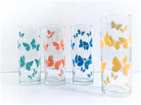 Load image into Gallery viewer, Libbey Vintage Summertime Butterfly Tall Collins Glasses (Set of 4)
