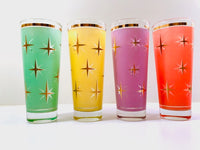 Load image into Gallery viewer, Bartlett Collins Mid-Century Atomic North Star Tall Collins Cocktail Glasses (Set of 4)
