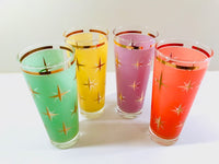 Load image into Gallery viewer, Bartlett Collins Mid-Century Atomic North Star Tall Collins Cocktail Glasses (Set of 4)

