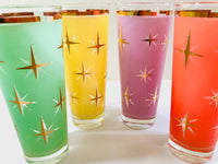 Load image into Gallery viewer, Bartlett Collins Mid-Century Atomic North Star Tall Collins Cocktail Glasses (Set of 4)
