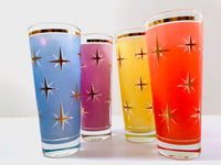 Load image into Gallery viewer, Bartlett Collins Mid-Century Atomic North Star Tall Collins Cocktail Glasses (Set of 4)
