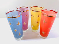 Load image into Gallery viewer, Bartlett Collins Mid-Century Atomic North Star Tall Collins Cocktail Glasses (Set of 4)
