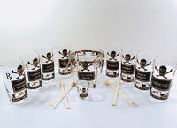Load image into Gallery viewer, Georges Briard Signed Mid-Century Name Your Poison 15 Piece Bar Set
