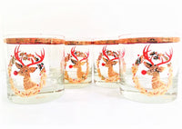 Load image into Gallery viewer, Culver Signed Mid-Century Rudolph The Red Nose Reindeer Old Fashion Glasses (Set of 4)
