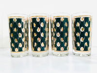 Load image into Gallery viewer, Hazel Atlas Mid-Century Black and Gold Party Pretty Glasses (Set of 8)
