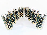 Load image into Gallery viewer, Hazel Atlas Mid-Century Black and Gold Party Pretty Glasses (Set of 8)
