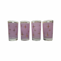 Load image into Gallery viewer, Bartlett Collins Mid-Century Lavender Atomic North Star Cocktail Glasses (Set of 4)
