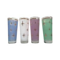 Load image into Gallery viewer, Bartlett Collins Mid-Century Atomic North Star Tall Collins Cocktail Glasses (Set of 4)
