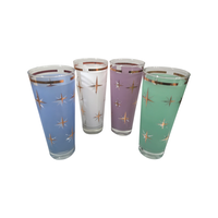 Load image into Gallery viewer, Bartlett Collins Mid-Century Atomic North Star Tall Collins Cocktail Glasses (Set of 4)
