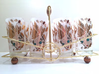 Load image into Gallery viewer, Mid-Century Mother Nature Glasses and Carrier (Set of 8 Glasses &amp; Carrier)
